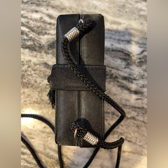 Jessica McClintock Black Satin Tassel Bag - Picture 4 of 7